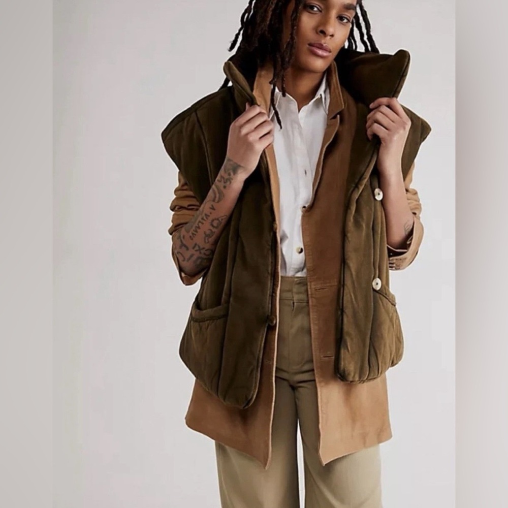 Free People Roll With Us Oversize Heavy Puffer Vest  Size S